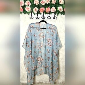 Floral Oversized Open-Front Kimono